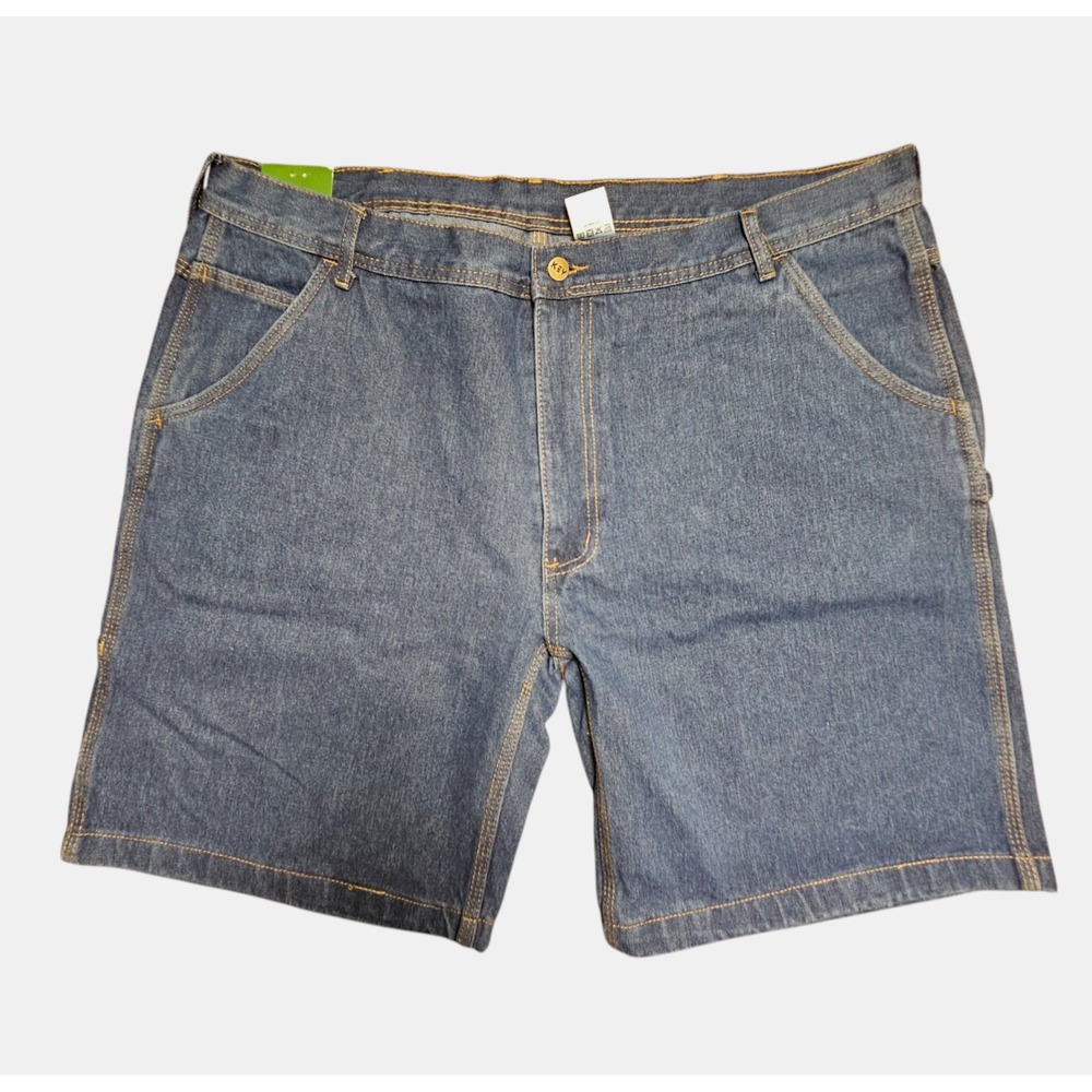 Key Performance Comfort Denim Dungaree Shorts Carpenter 44 Cotton Blend NWT